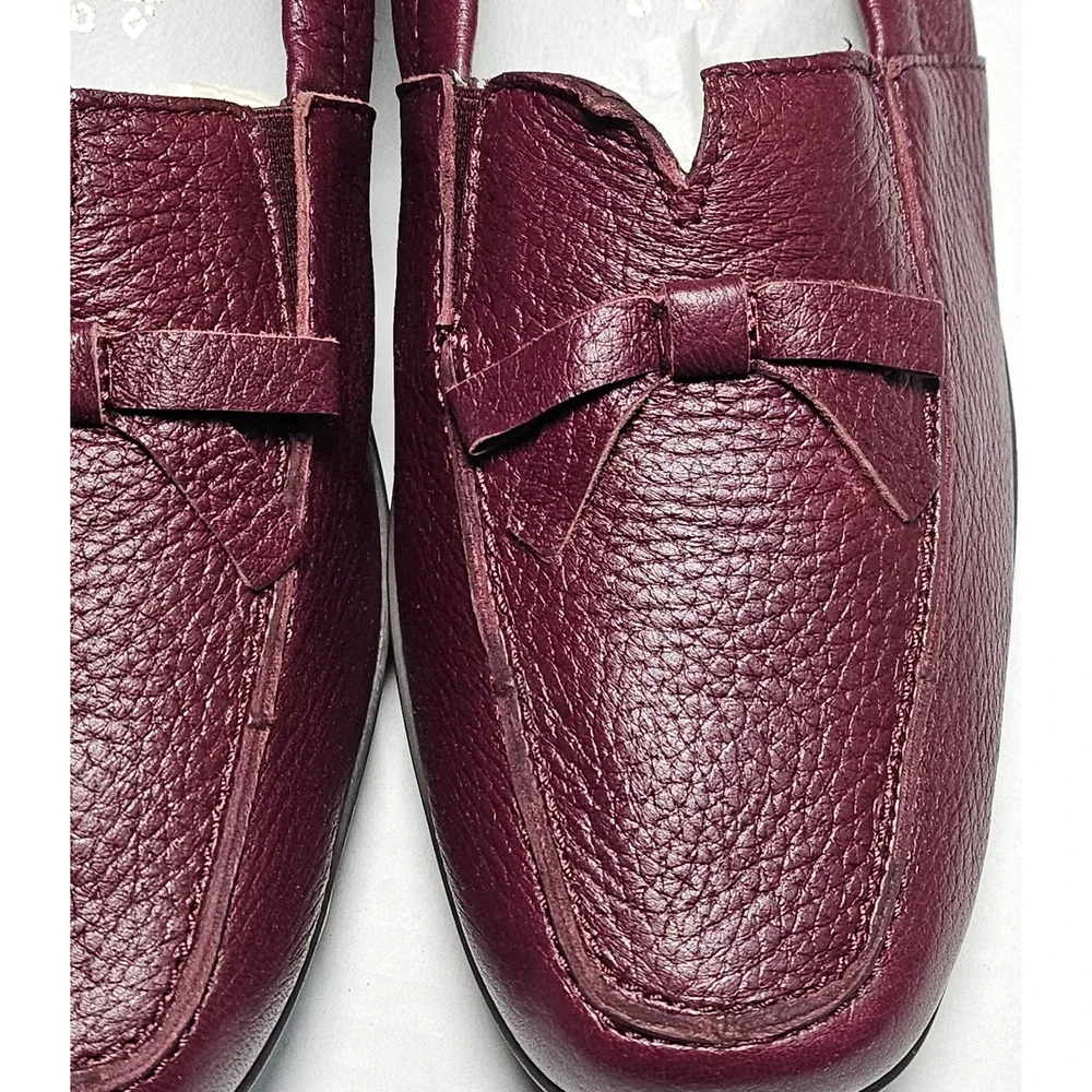 Vitaform Plum Red Leather Loafer Flats Bow Comfort Shoes Womens‎ EU 42/US 12